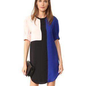 Timo Weiland Women's Size 0 Jenna Shirtdress Colorblock Lightweight Sheath Dress